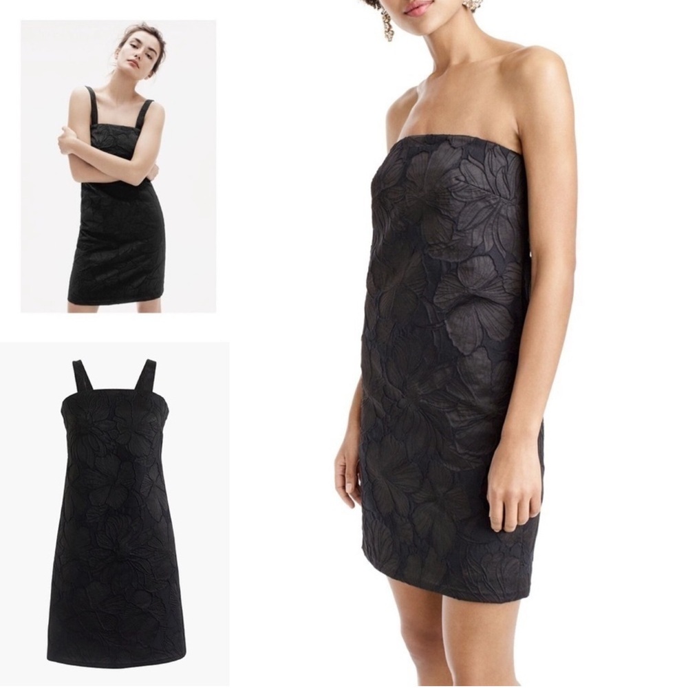 J. Crew Black Floral Mini Dress